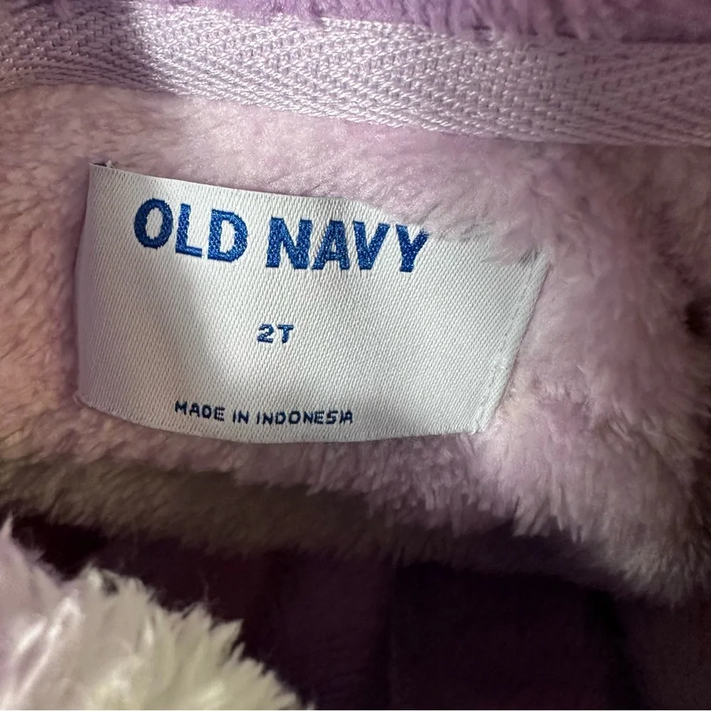 Old Navy Sherpa fleece rainbow critter jacket girls 2T